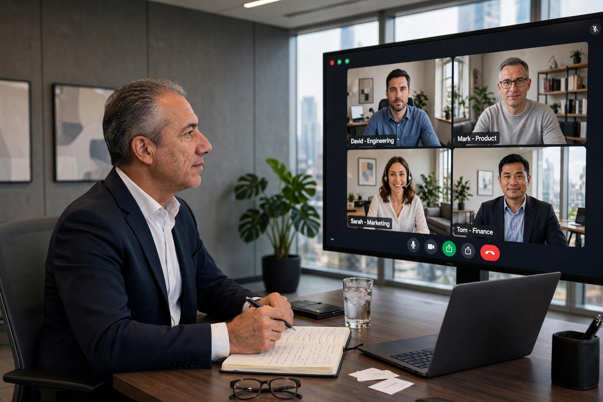 A remote coaching session over video call